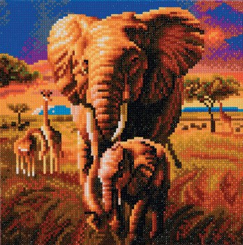 Crystal Art Elephant Of The Suvannah