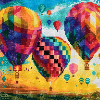 Crystal Art Hot Air Balloons 12x12in Framed Set