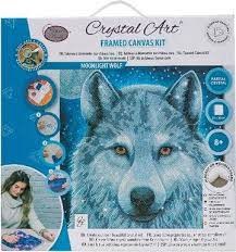 Crystal Art Mounted Kit Moonlight Wolf