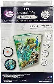Crystal Art Notebook Kit Peacock Waterfall