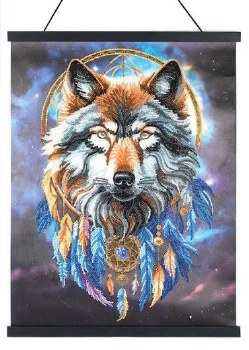 Crystal Art Scroll Kit Enchanted Wolf