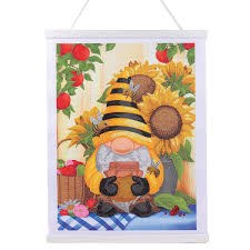 Crystal Art Scroll Kit Honey Bee Gnome
