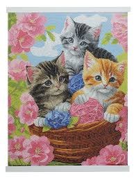 Crystal Art Scroll Kit Playful Cats