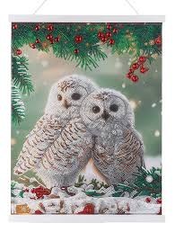 Crystal Art Scroll Kit Snowy Owls Sanctuary