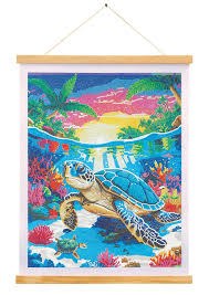 Crystal Art Scroll Kit Tropical Turtle Paradise