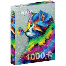 Enjoy Puzzle 1000pc Bright Cat And Butterfly