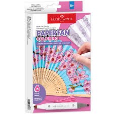 Faber Castell Paper Fans Coloring Cherry Blossom