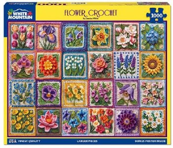 White Mountain 1000pc Flower Crochet