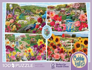 Cobble Hill 100pc Puzzle Chess Garden Tour