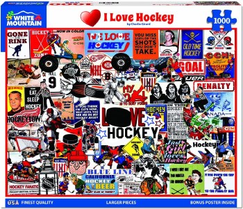 White Mountain 1000pc I Love Hockey