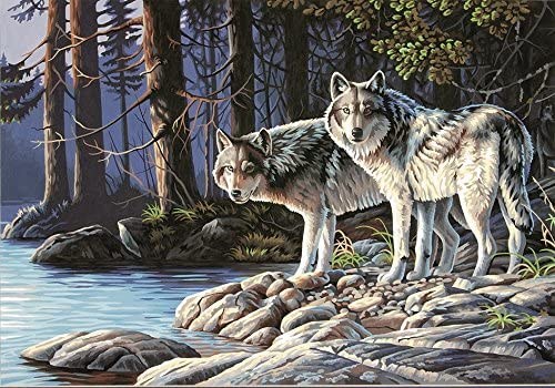 wolf paint by number kits