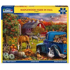 White Mountain 1000pc Maplewood Farm In Fall