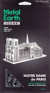 Metal Earth Iconx Notre Dame De Paris Steel Model Kit