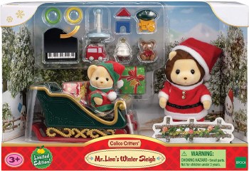Calico Critters Mr Lion Winter Sleigh