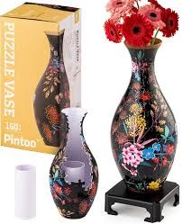 Pintoo Puzzle Vase Elegant Floral Print