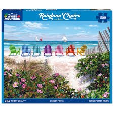 White Mountain 500 Pc Rainbow Chairs