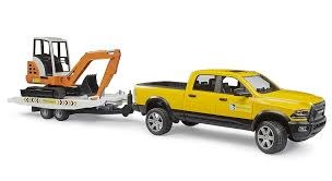 Bruder Ram Rental Service With Trailer And Mini Excavator 02546