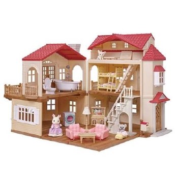 Calico Critters Red Roof Country Home Gift Set With Washing Machi