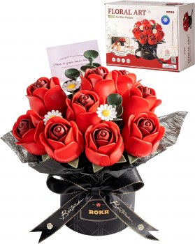 Rokr 3d Puzzle Floral Art Red Rose Bouquet