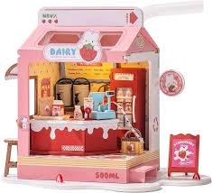 Rolife Diy Minature Strawberry Milk Box