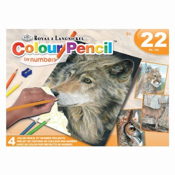 Royal & Langnickel Color Pencil By Numbers American Wildlife 22pc