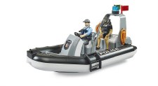 Bruder Police Boat With Totating Beacon Light And 2 Figures