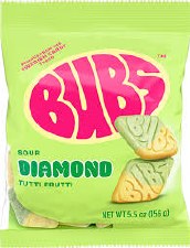 Bubs Sour Diamond Tutti Frutti Peg Bag 156g