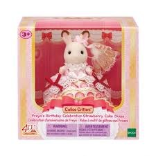 Calico Critters Freya's Bday Celebration Strawberry Cake Dress