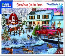 White Mountain 1000pc Christmas On The Farm