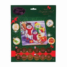 Crystal Art Card Kit Snowman Family Fun