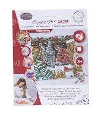 Crystal Art Card Kit Winter Donkeys