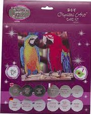 Crystal Art Card Kit Parrot Friends