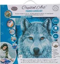 Crystal Art Mounted Kit Moonlight Wolf