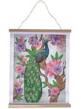 Crystal Art Scroll Kit Peacock Peony