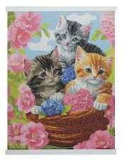 Crystal Art Scroll Kit Playful Cats