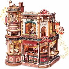 Rokr 3d Puzzle Dream Coffee Factory Music Box