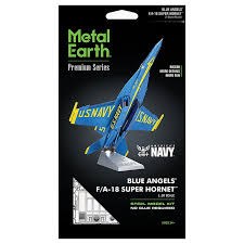 Metal Earth Premium Ser Blue Angels Fa 18 Super Hornet Steel Model