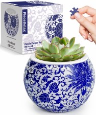 Piece Relax Puzzle Planter Oriental Floral Ornament