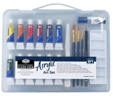 Royal & Langnickel Acrylic Art Set Clear View Case 21pc