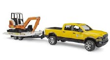 Bruder Ram Rental Service With Trailer And Mini Excavator 02546