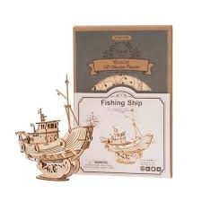 Rolife 3d Wooden Puzzle Fishing Ship