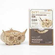 Rolife 3d Wooden Puzzle Owl Storage Box