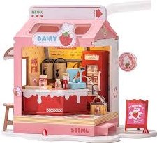 Rolife Diy Minature Strawberry Milk Box