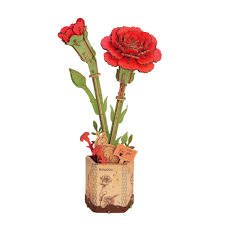 Rowood Wooden Bloom Craft Red Carnation
