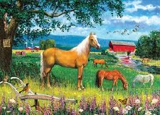 Cobble Hill 35pc Tray Horses In The Field