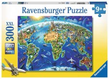 Ravensburger 300pc Xxl World Landmarks Map