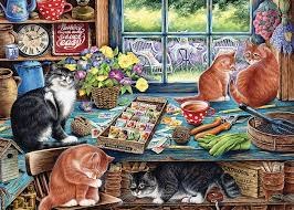 Cobble Hill 35pc Tray Garden Shed Cats
