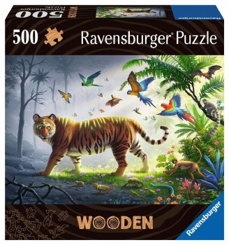 Ravensburger Wooden Puzzle 500pc Jungle Tiger