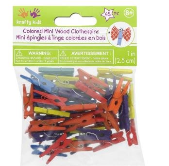 Mini Wood Clothespins Colored 1 45/Pkg