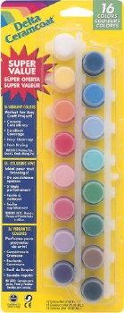 Acrylic Paint Pots, 16ct- Vibrant Colors